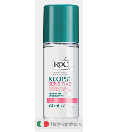 Roc Keops Sensitive Deodorante Roll-On Pelle Fragile 30ml