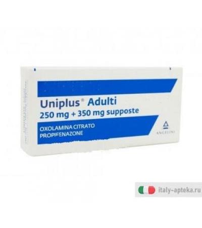 Uniplus 10 Supposte Adulti  250mg+350mg