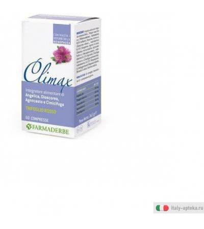 climax integratore alimentare a base di angelica, trifoglio rosso, dioscorea, agnocasto e