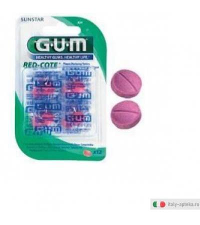 Gum Red Cote pastiglie Rilevatrici di Placca 12 Compresse