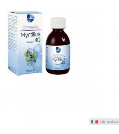 myrtillus 40 sciroppo integratore alimentare a base di piante e derivati con mirtillo vinacciolo e vitamina c.