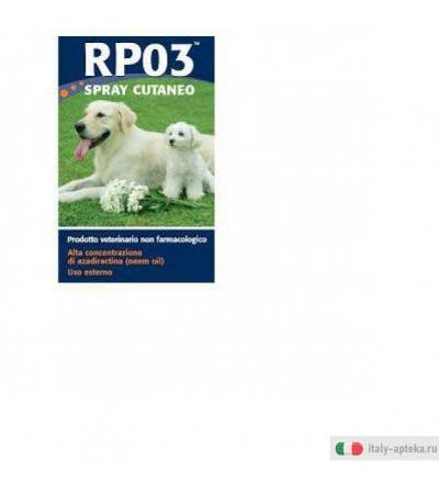 rp03 spray cutaneo prodotto di origine naturale per cani e gatti di piccola, media e grande taglia. indicato