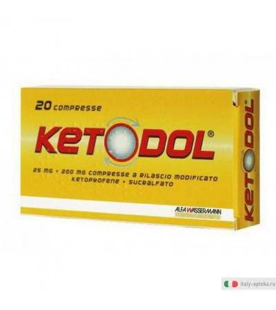 Ketodol 20 compresse 25mg+200mg Rilascio modificato