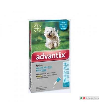 Advantix Spot-on per cani da 4 a 10kg 1 pipette (1 x 1,0ml)