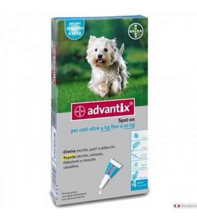 Advantix Spot-on per cani da 4 a 10kg 4 pipette (4 x 1,0ml)