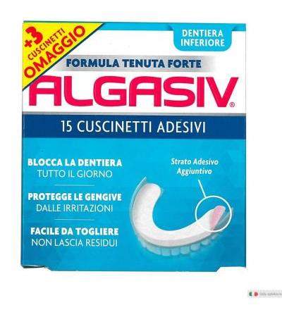 Algasiv Cuscinetti Adesivi per la dentiera inferiore 15 cuscinetti adesivi