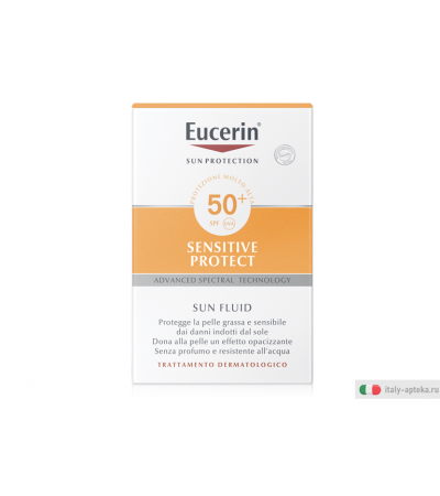 Eucerin Sun Fluid Opacizzante SPF50+ pelle sensibile viso 50ml