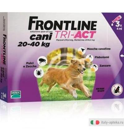 Frontline Tri-Act antiparassitario per Cani 20-40 Kg 3 fiale