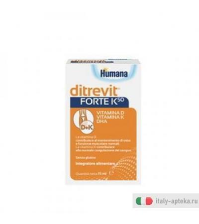 Humana Ditrevit Forte K50 integratore alimentare di vitamine D, K e DHA 15 ml