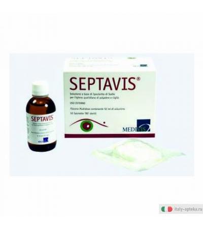 Kit Septavis per l'igiene quotidiana palpebre e ciglia 50ml +50 Garze TNT sterili