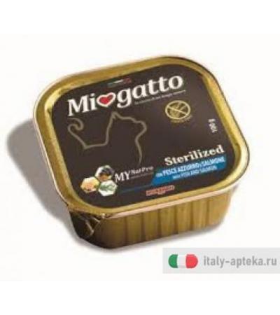 MioGatto Patè Sterilized monoporzione per gatti con pesce azzurro e salmone 100g