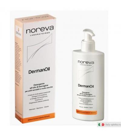 Noreva DermanOil Detergente all'olio di Borragine per pelli sensibili e secche 200ml