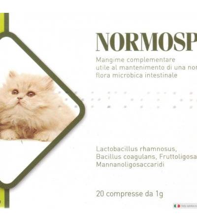 Normosport per le funzioni dell'intestino di cani e gatti confezione da 20 compresse da 1 g