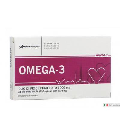 Omega 3 olio di pesce purificato integratore di acidi grassi 30 capsule