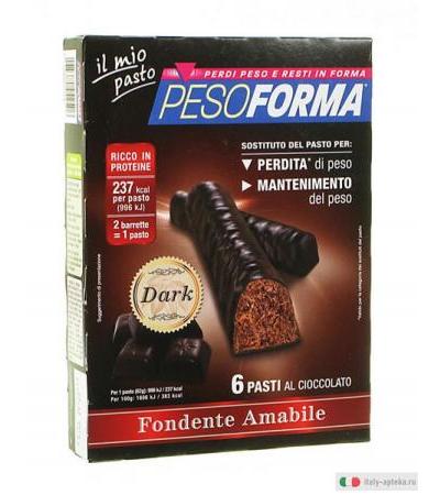 PESOFORMA Barrette al Cioccolato Fondente Amabile 6 pasti