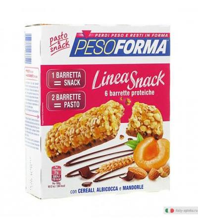 PESOFORMA LineaSnack Cereali, Albicocca e Mandorle 6 barrette proteiche