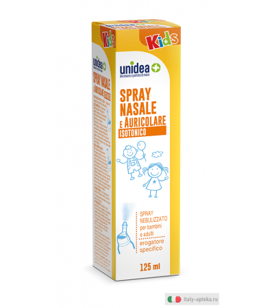 Unidea Acqua Mare Isotonica spray per la pulizia del naso e dell'orecchio del bambino 125ml