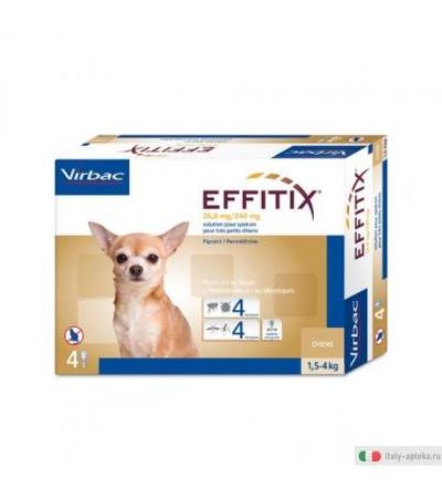 Virbac Effitix 26,8mg/240mg Soluzione Spot-on per cani 1,5-4kg 4 pipette