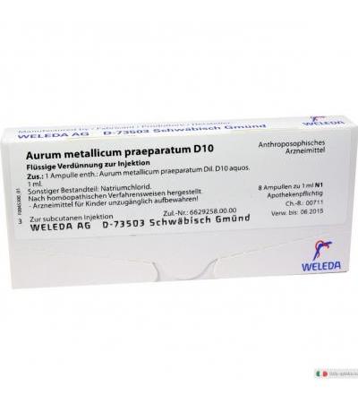 Weleda Aurum Metallicum Praeparatum D10 medicinale omeopatico 8 fiale