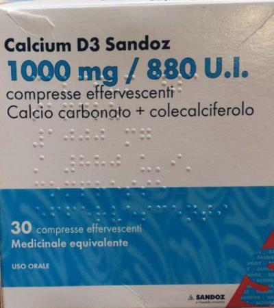 Calcium D3 Sandoz 1000 mg / 880 U.I. 30 compresse effervescenti