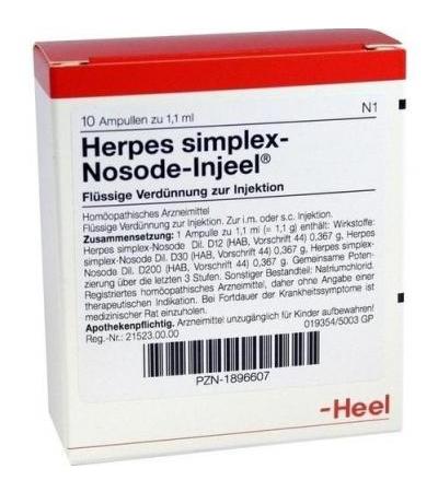 HEEL HERPES SIMPLEX NOSODEN INJEELE 10 Pcs